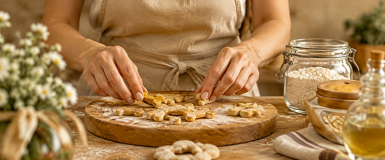 Preparazione artigianale dei biscotti Lady Dog Bakery